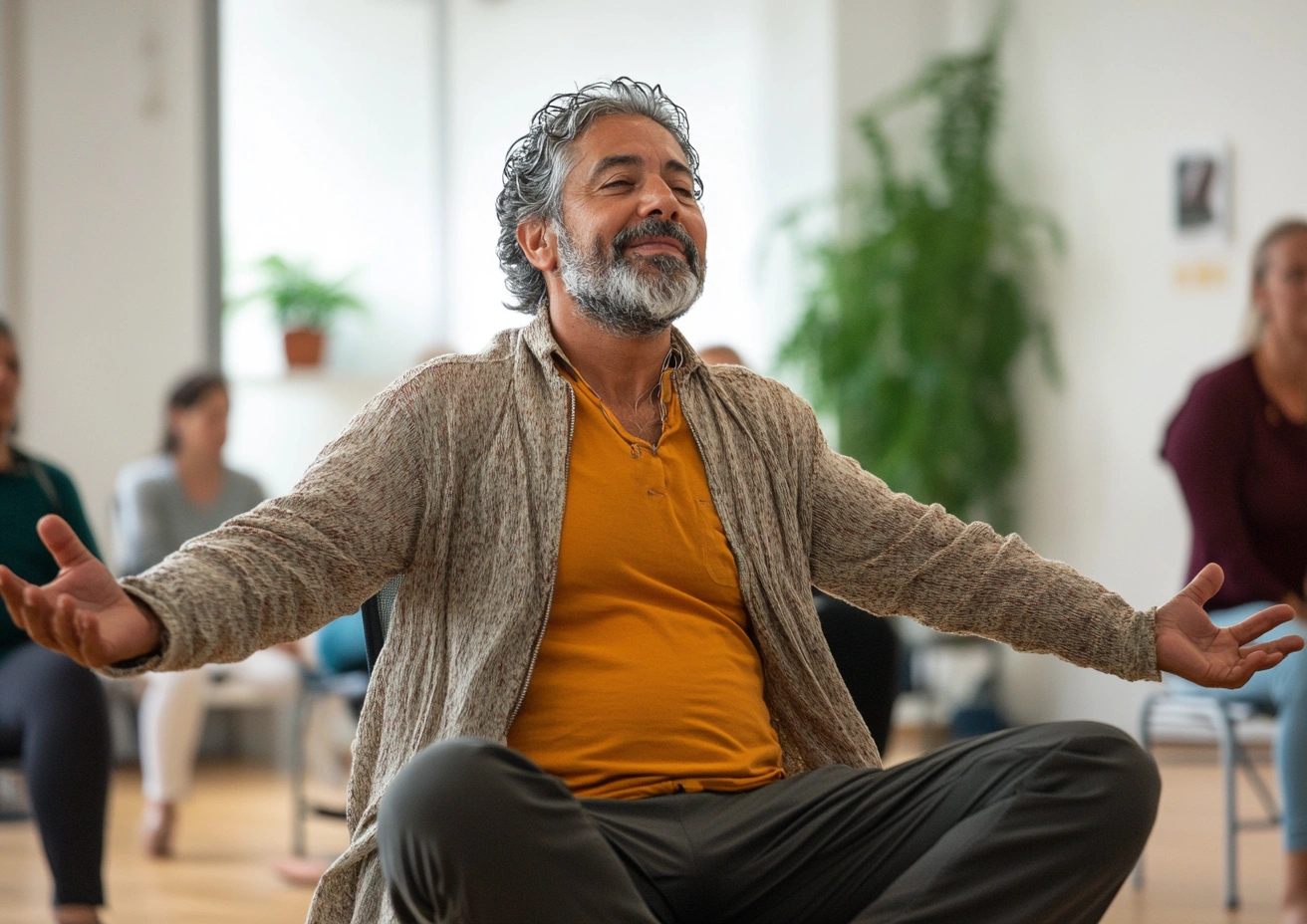 Йога на стільці для покращення постави